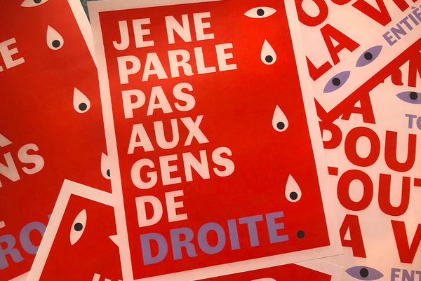 Affiche Je ne parle pas aux gens de droite