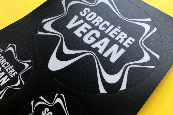 Planche de 3 stickers Sorcière Vegan