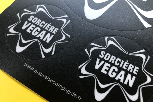Planche de 3 stickers Sorcière Vegan