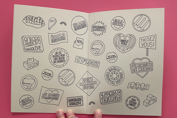 coloriage stickers feministes