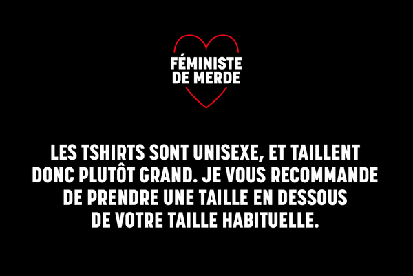 T-shirt noir Féministe de Merde en coton bio XXS, L et XL
