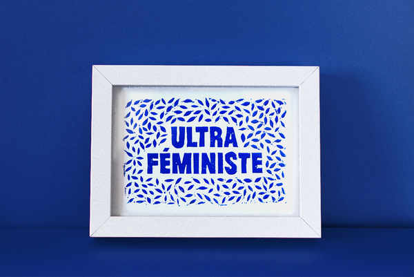 affichette ultra féministe bleu