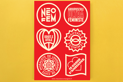 Planche de 6 stickers rouges