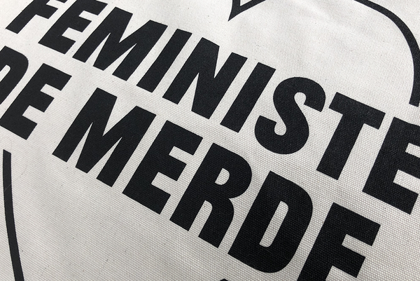 sérigraphie sac de plage feministe